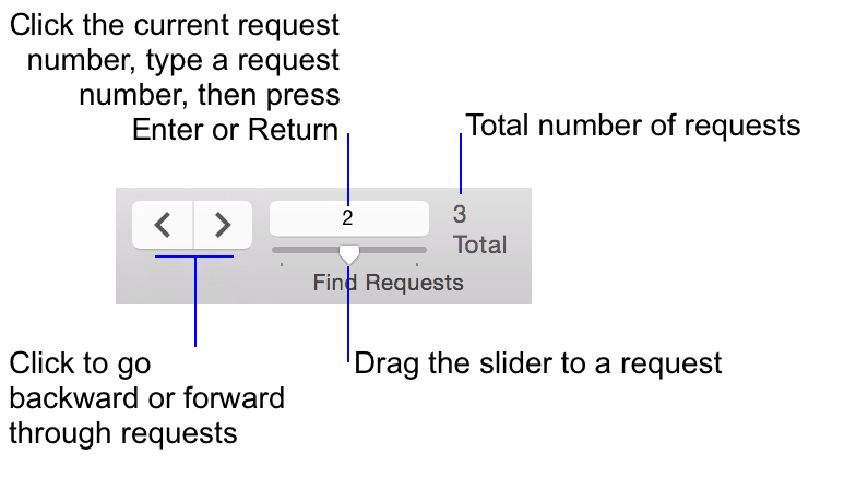 Navigation controls in Find mode