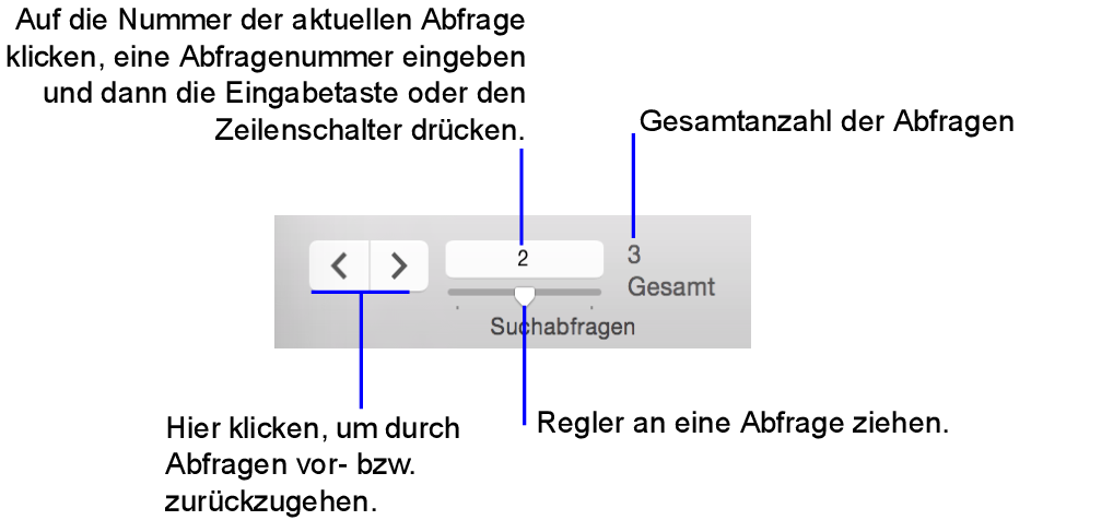 Navigationssteuerungen im Suchenmodus