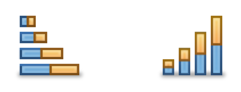 Stacked column and stacked bar chart icons