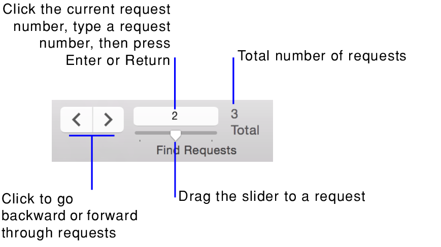 Navigation controls in Find mode