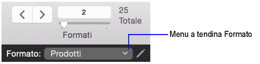 Menu a tendina Formato