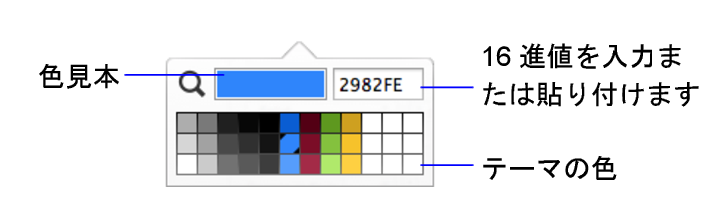 カラーパレット内のテーマの色