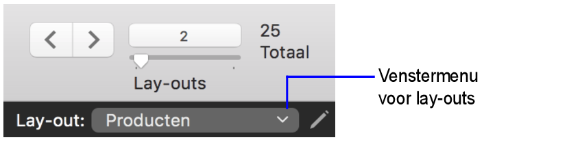 Venstermenu voor lay-outs