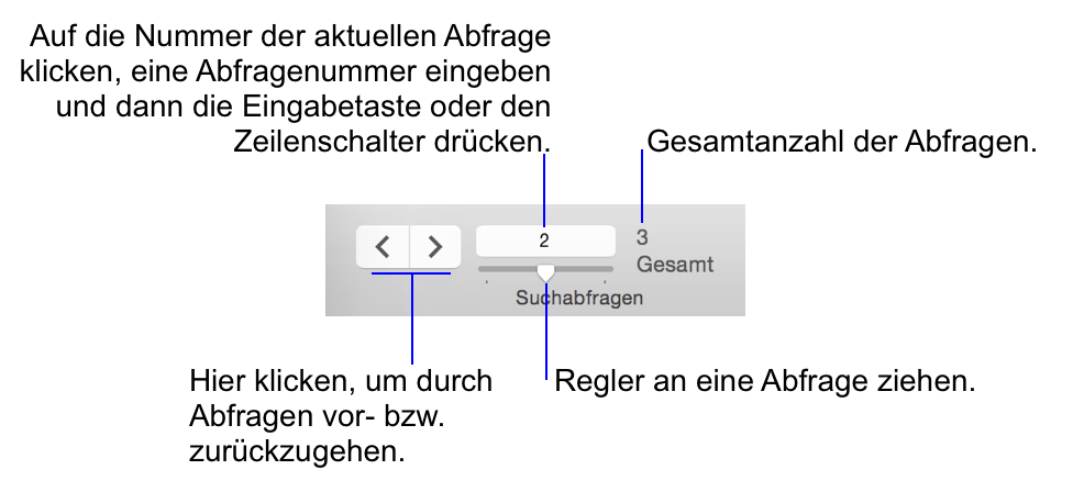 Navigationssteuerungen im Suchenmodus