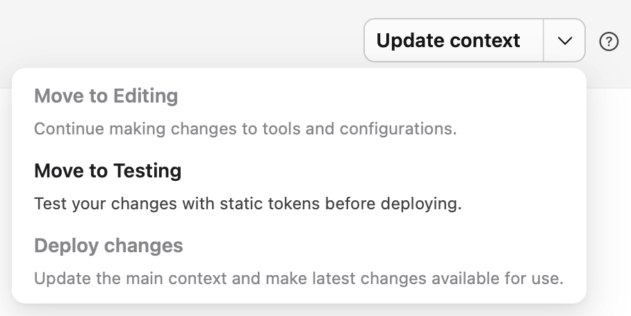 MCP Configuration, Context States
