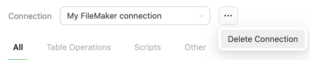 MCP Configuration, Delete Connection