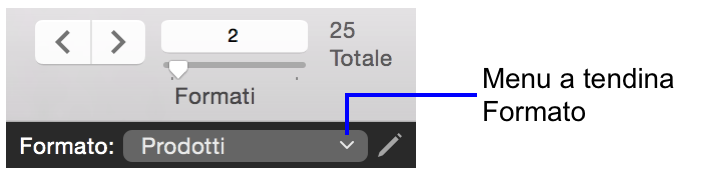 Menu a tendina Formato